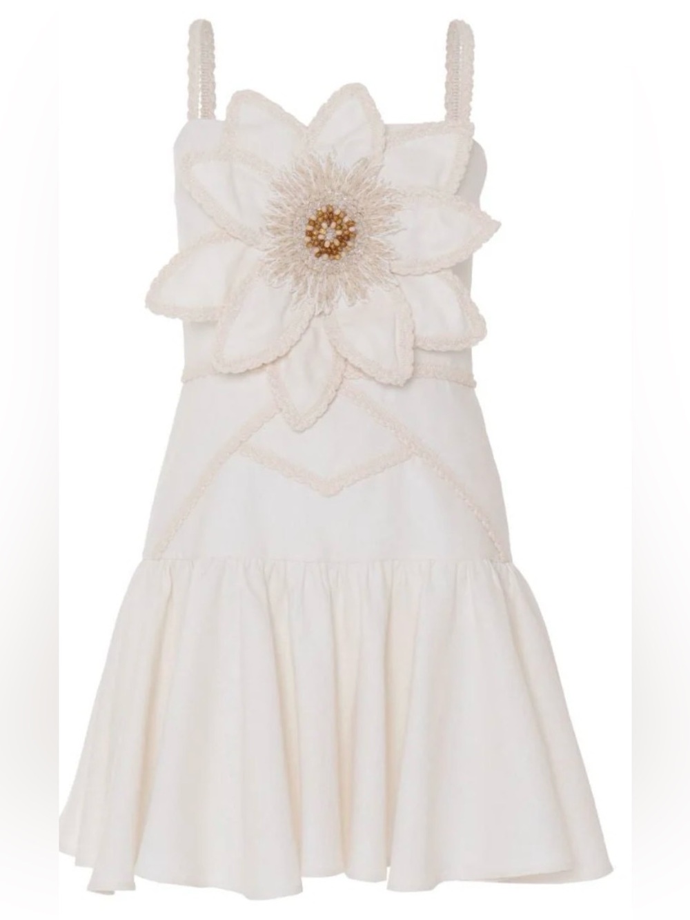 Tropical Linen Flower Mini Dress